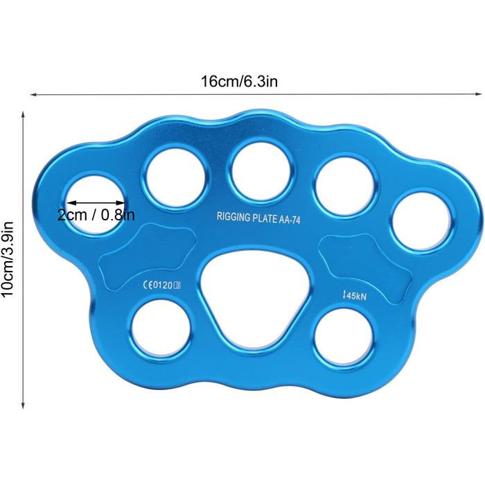 Такелажна пластина VGEBY 45KN з 8 отворами з алюмінієвого сплаву, багатошаровий анкерний з&39єднувач з роздільним перегородкою для скелелазіння та активного відпочинку на свіжому повітрі