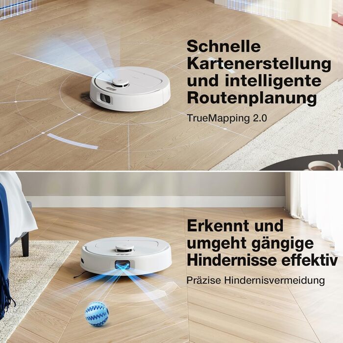 Універсальний вакуумний робот з функцією миття підлоги, потужність всмоктування 10 000 Па, технологія ZeroTangle 2.0, очищення кра