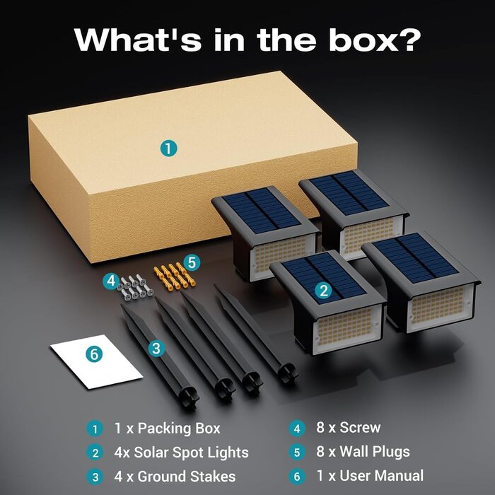 Світлодіодних сонячних прожекторів для саду, 3000K теплий білий сонячний прожектор, водонепроникний IP65, 3 режими, 800LM сонячне освітлення, сонячні лампи від сутінків до світанку для двору, дерев, доріжок, вуличних рослин, теплий білий, 4 шт., 4 шт./77