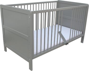 Дитяче ліжко, юніорське ліжко, приліжкове ліжко 140x70 см 3в1 з матрацом, сіре