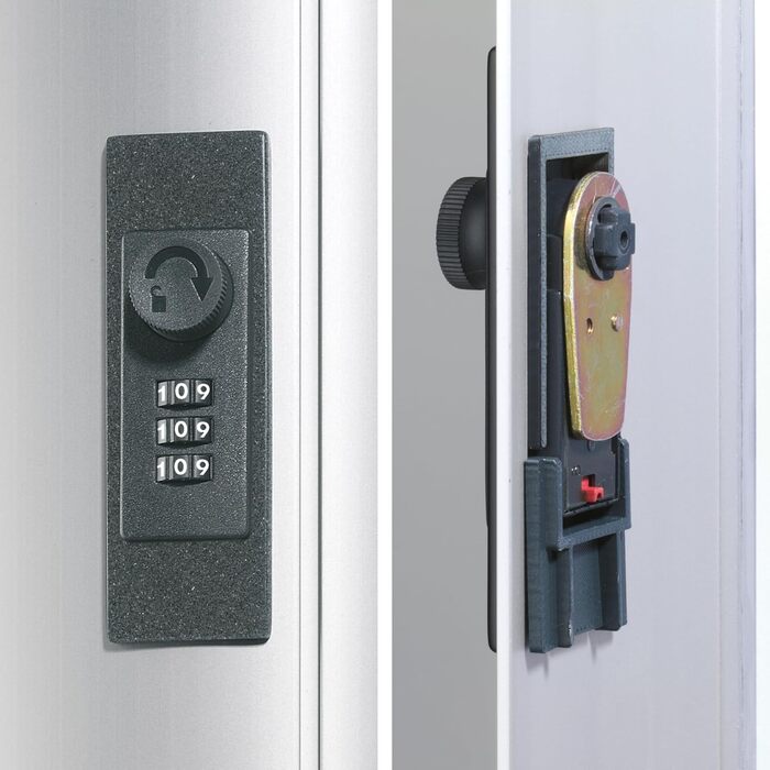 Міцна скринька для ключів Code 36 (комбінаційний замок) Шафа для ключів на 36 ключів, срібляста, 196623 Комбінаційний замок на 36 ключів