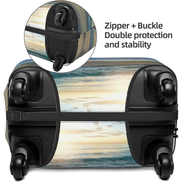 Чохол для валізи Океанський Захід, міцний захист для багажу розміром 45.7-81.3 см, XL, Чорний