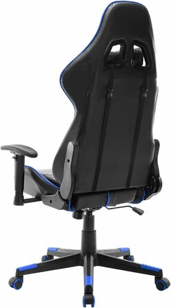 Ігрове крісло, офісне крісло, ігрове крісло, обертове крісло, письмове крісло, чорно-синя штучна шкіра