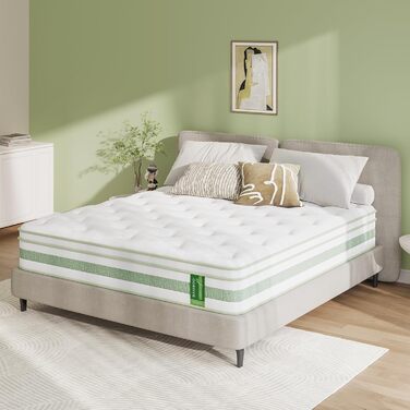 Матрац 160x200 см, пружинний блок кишенькової форми заввишки 25 см, сертифікований Oeko-Tex, ортопедичний пружинний матрац, ергономічний матрац, що згортається в рулон, H3 середньої жорсткості 160 x 200 см