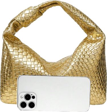 Філомена жіноча сумка-хобо з ручкою-вузлом, шкіряна, на блискавці, клатч, гаманець, золотий колір