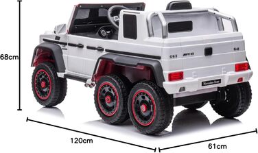 Дитячий автомобіль FINOOS Mercedes G63 6X6 AMG 12V, Дитячий електромобіль 4X45W, З гумовими шинами, Шкіряне сидіння З пультом дист