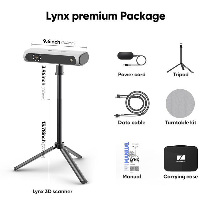 Сканер 3DMakerpro Lynx, точність 0,1 мм і швидкість сканування 10 кадрів/с. Портативний 3D-сканер для проектування моделі 3D-принт