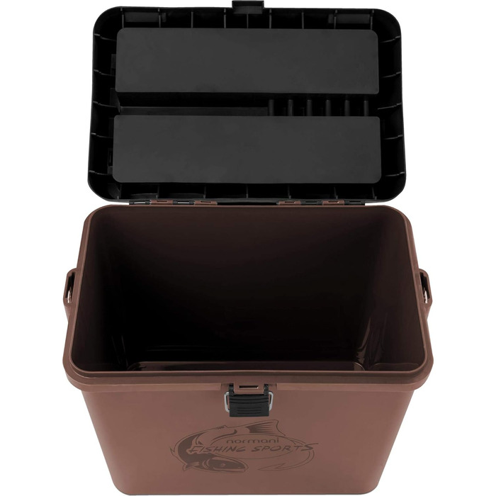 Рибальський ящик-сидіння, ящик для кількох приманок, ящик для сидіння та снастей з системою ременів для перенесення - включаючи 4 пластикові ящики, колір камуфляж-мисливський