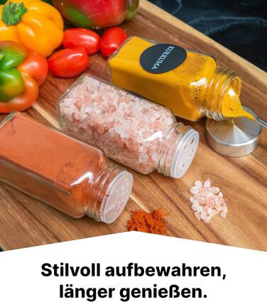 Підставка для спецій Deco haus, настінна та настінна З БАНКАМИ ДЛЯ СПЕЦІЙ ТА ЕТИКЕТКАМИ - Органайзер для спецій - Підставка для спецій, Підвісна система зберігання спецій, Банки для спецій з полицею, Чорний - Набір з 12 предметів