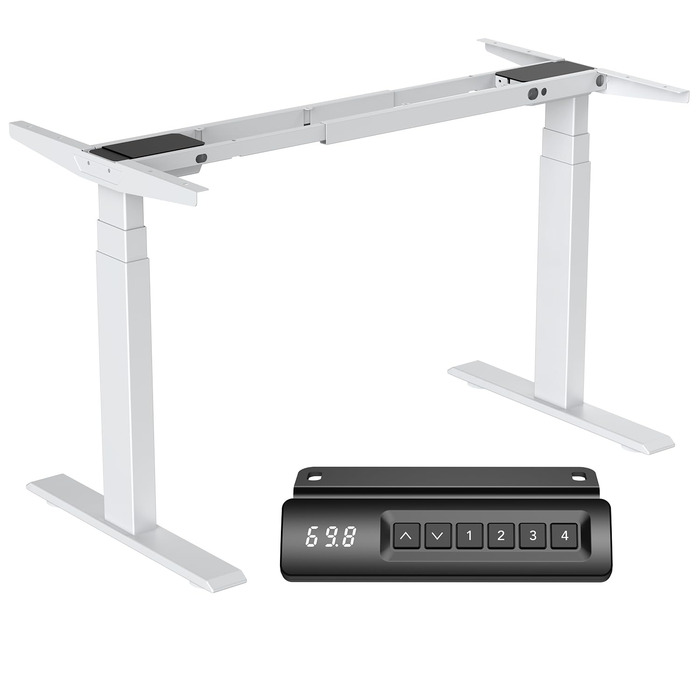 Каркас столу з регулюванням висоти та 2 потужними двигунами, регульований по висоті каркас столу з 4 налаштуваннями пам&39яті, витримує 135 кг (білий, 3-сегментні ніжки)