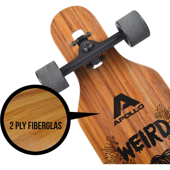 Лонгборд Apollo Weird Pro Cruiser бамбук + склопластик Flex 2 ABEC-9 40" × 9" повний компліт для підлітків дорослих професійний круїзер карвінг фрірайд оригінал Німеччина 2025