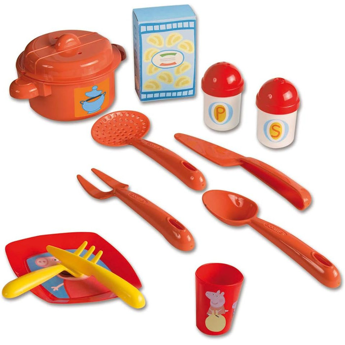 Дитяча кухня Smoby Mi Cocina Peppa Pig Wutz Ecoiffier з 13 аксесуарами, 100 офіційно ліцензований продукт, для хлопчиків і дівчаток від 18 місяців (1711), кольорова, 60,5 x 42,7 x 24,6