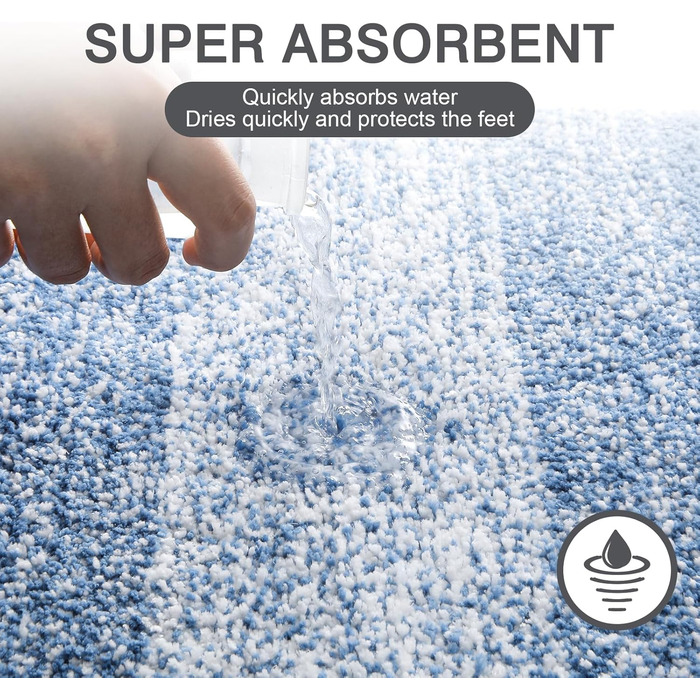 М&39які великі килимки для ванної 80 x 120 см, килимок для ванної, нековзний, водопоглинаючий килимок для душу та ванни, можна прати в пральній машині, синій, 80 x 120 см