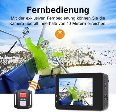 Підводна камера Matrodive 5k Ultra HD - Опануйте техніки глибоководної зйомки. Екшн-камера із сенсорним екраном C1-5K - Ідеально підходить для екстремальних видів спорту та пригод. 6*4*2 см Чорний колір