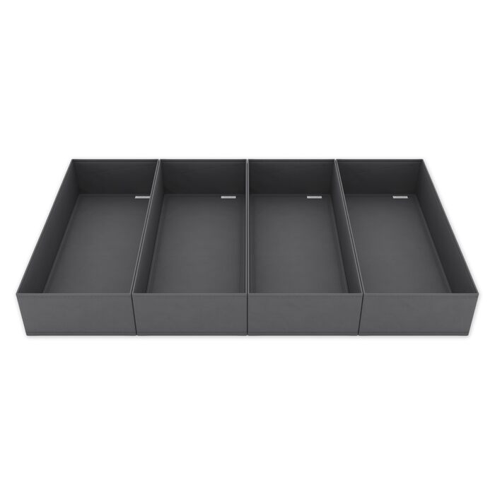 Точний (підходить для шухляди Ikea Pax 100 см), органайзер для шухляд Pax, стабільний розмір, органайзер для гардеробу, система зберігання в гардеробі, сірий, 52x22x11 см, комплект з 4 шт.