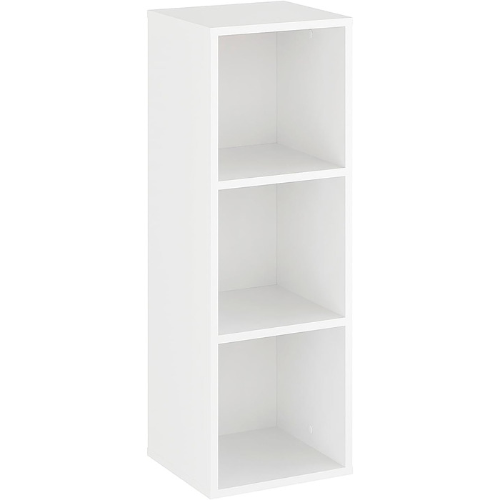 Мала біла книжкова полиця кубічна полиця з 3 відділеннями, кубічна полиця для вітальні, дитячої кімнати, спальні Окремостояча полиця Nubo 31,4 x 90,4 x 29 см Біла Nubo3