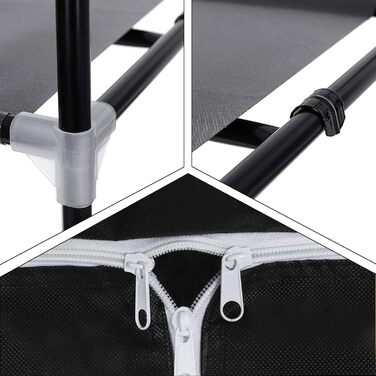 Шафа, Тканинна шафа, Складана шафа з рейкою для одягу, Вішалка для одягу, Місце для зберігання сумок, іграшок, взуття, Спальня, Гардеробна, 75 x 45 x 160 см, Чорний RYG83H