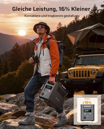 Вт 1024 Втгод), 1800W Tragbare Powerstation, 1024Wh LiFePO4 & 1Std Schnellladung Solargenerator, &lt10ms USV, 9 Ausgnge, mit APP, BMS, Reine Sinuswelle 230V, fr Outdoors Camping/RV/Garten/Notfall 2026 Neue P180 (1800