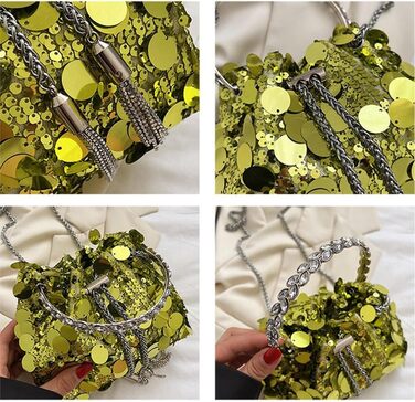 Жіноча сумочка-клатч з паєтками, елегантна вечірня сумочка на ланцюжку. Маленька крос-боді сумка для вечірки, весілля або повсякденного використання. Чорний колір.