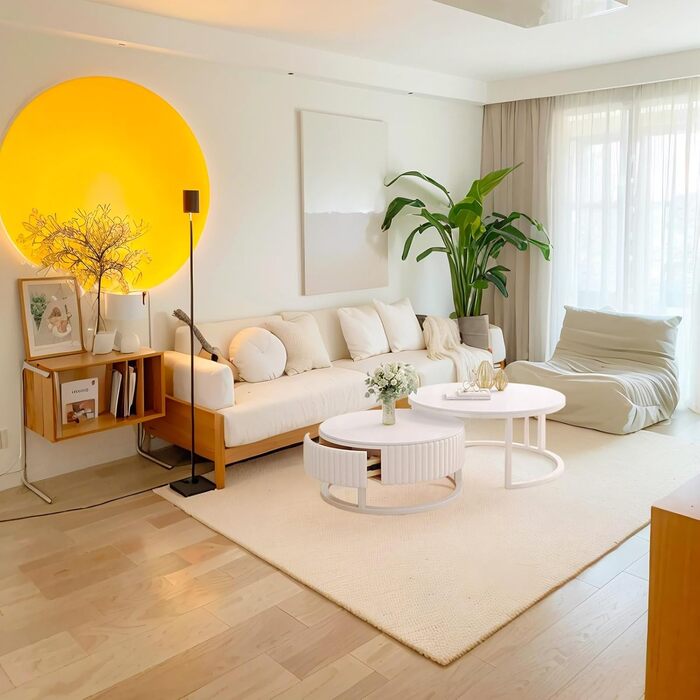 Круглий білий журнальний столик, набір із 2 сучасних столів для вітальні, круглий мармуровий журнальний столик із місцем для зберігання, дерев&39яний бічний столик, білий металевий каркас, гніздові столики для вітальні, спальні, офісу