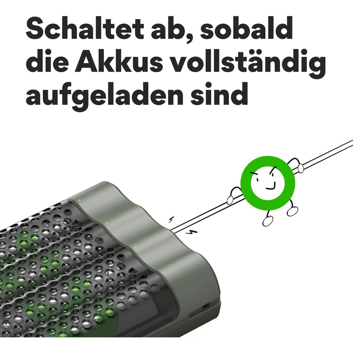 Зарядний пристрій, включаючи 4 батареї типу AA ємністю 2600 мАг, 452, USB-