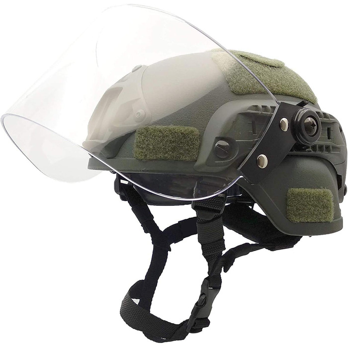 Тактичний захисний шолом для страйкболу, версія Mich 2000 Action, з кріпленням для NVG та вандалозахисною маскою-козирком для ігор на відкритому повітрі, страйкболу, пейнтболу та CS