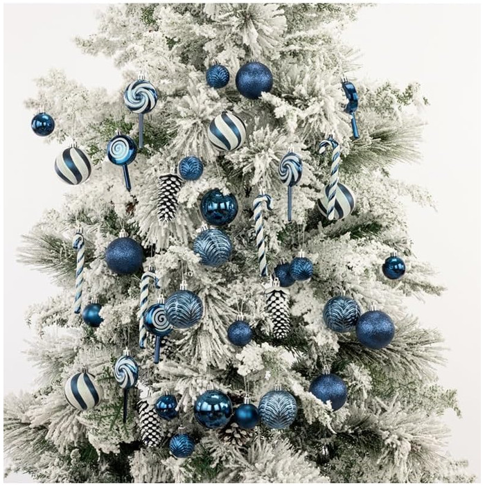 Набір з 50 різдвяних кульок сині YUANHUYUOU