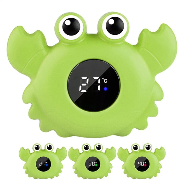 Датчик температури для дитячої ванни, термометр для ванної кімнати у формі краба, водонепроникний портативний компактний водонепро
