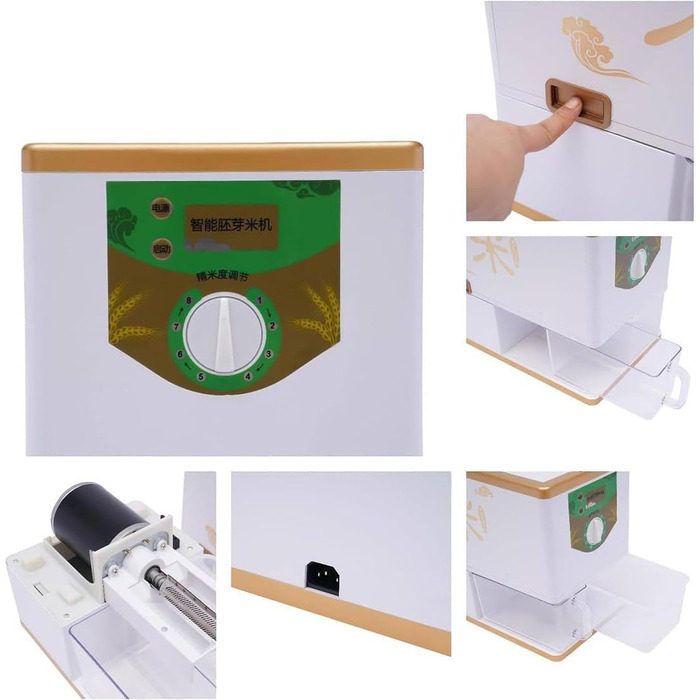 Машина для лущення рису потужністю 350 Вт, електрична побутова машина для очищення рисового млина, автоматична машина для лущення зерна пшениці, сепаратор рисових висівок, молотарка для коричневого рису/пророщування рису