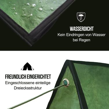 Надзвичайно великий багаторазовий намет для виживання на блискавці для кемпінгу, походів, бушкрафту та надання першої допомоги зеленого кольору