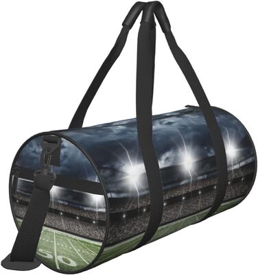 Дорожня сумка Місячні Вовки, 3D-дизайн, кругла форма, великий об'єм, легка та міцна, ідеальний подарунок для походів, відпустки, ділових поїздок та іншого, нічне освітлення стадіону, універсальний розмір