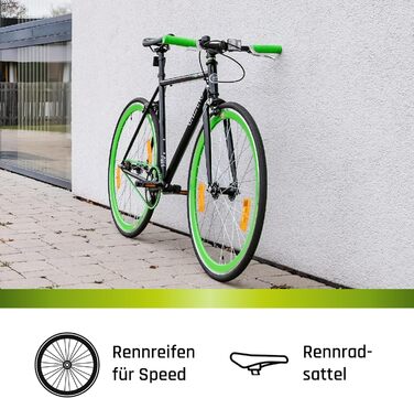 Велосипед Galano Blade Fixie для чоловіків та жінок, зріст 165-195 см, ретро-велосипед з однією швидкістю, 28-дюймові колеса, різні розміри, міські велосипеди з фліп-флоп втулкою, шосейний велосипед, міський велосипед, чорний/червоний, 53 см