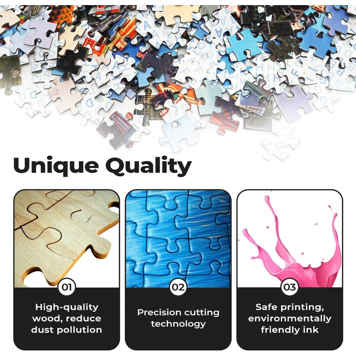 Пазл Buhoet 1000 елементів Тигр і Череп Класичний Пазл DIY Kit Дерев&39яна іграшка Унікальний подарунок Домашній декор 75x50 см