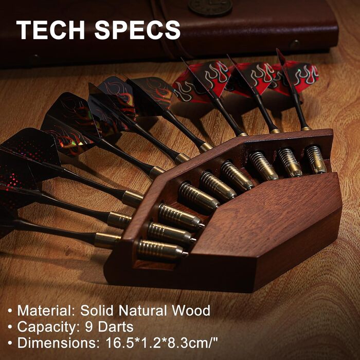 Дерев&39яний тримач для дротиків 2-в-1 та настінне кріплення Високоякісний тримач для дротиків Презентаційна стійка для дротиків Преміальний аксесуар для дротиків, колір горіхового дерева