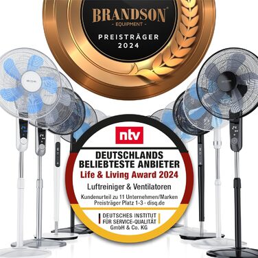 Вентилятор на підставці Silent з пультом дистанційного керування та дисплеєм - мобільний вентилятор - коливання 80 - 60 Вт - венти