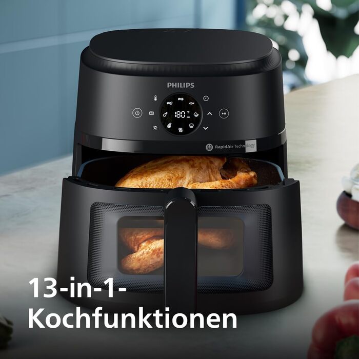Аерофритюрниця Philips Airfryer серії 2000, чорна, 6.2 л, одна чаша, Gen 2