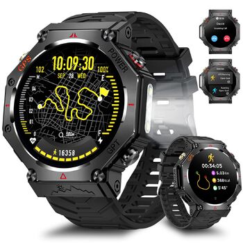Смарт-годинник для чоловіків, військовий смарт-годинник 2026 року, спортивний годинник, фітнес-годинник 1,39 дюйма для Android та iOS, водонепроникний фітнес-трекер з функцією телефону/серцевий ритм/AI/ChatGPT/понад 100 спортивних режимів, класичний