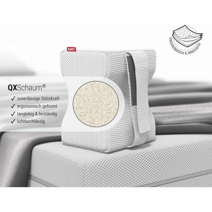 Подушка для колін Bodyguard bed1 (зручна для лежання на боці, дозволяє колінам розслаблено лежати одне на одному, фіксується за допомогою петлі для кріплення, чохол можна прати при температурі до 60 C)