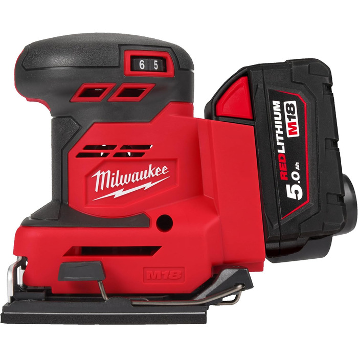 Акумуляторна ексцентрикова шліфувальна машина Milwaukee M18 BQSS-502B з універсальним кріпленням на липучці, 4933479967, 18В