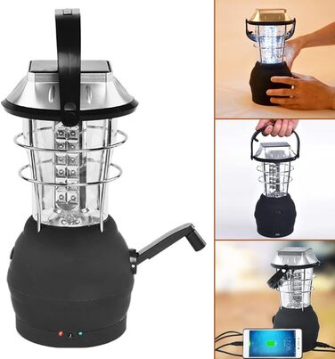 Сонячний динамо-ліхтар Valink 36 світлодіодний ручний ліхтар-ліхтар із динамо-підвіскою для кемпінгу, полювання, пішого туризму, вітрильного спорту, водонепроникний з 3 режимами яскравості