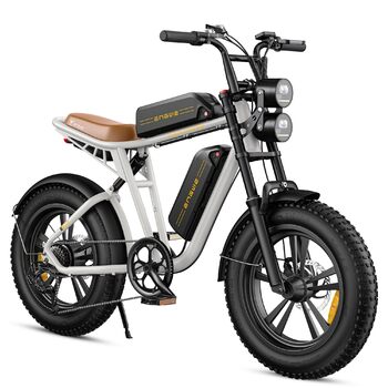 Чоловічий електричний велосипед ENGWE E-Bike - Електровелосипед з однією батареєю/2 батареями, 20 товстих шин 4,0 дюйма, чоловічий електричний велосипед із запасом ходу до 75 км/150 км/90 км/170 км, 7-швидкісний електричний велосипед, M20/M1 білий M20 2 б