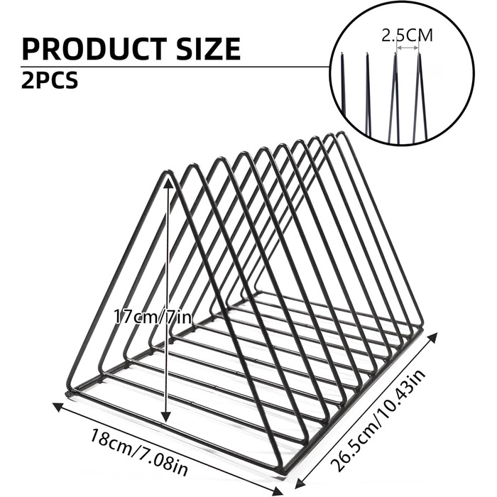 Секційна металева підставка для журналів, настільне сховище для платівок, тримач для вінілових платівок на 9 слотів, для офісу, документів, журналів, чорний колір, 2-