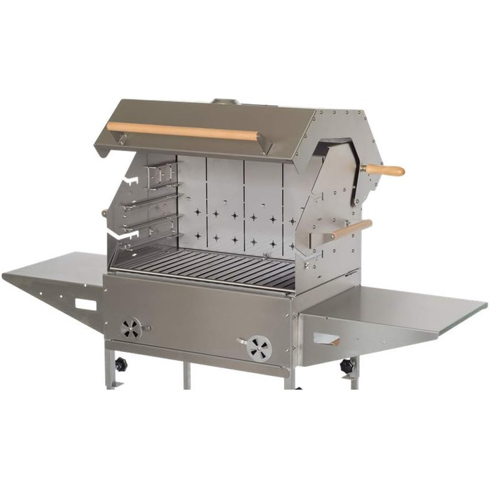 Гриль Profi Grill PG 600 з нержавіючої сталі, гриль на вугіллі, гриль для курки, гриль-вертел, камінна яма