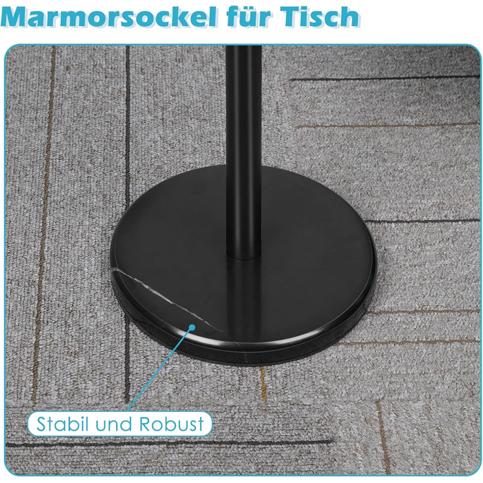 Невеликий чорний круглий журнальний столик Smusei з мармуровою основою - приставний столик для вітальні, спальні, невеликих приміщень - 32 см, чорний