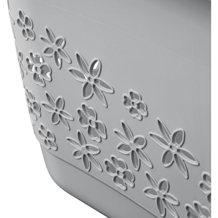 Ергономічний кошик для білизни keeper з повітропроникним декором, нековзними м'якими ручками, 50 л, Lasse, Nordic Grey