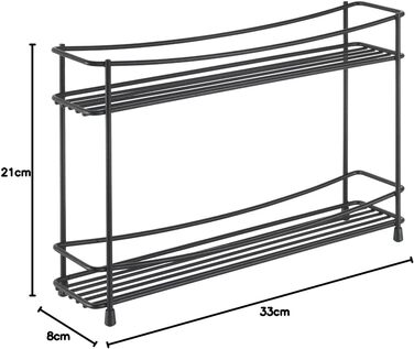 Підставка для спецій Kumino-2 Lava, металева, чорна, 33x8x21 см 33x8x21 см Чорна