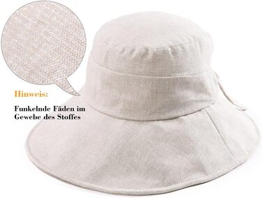 Жіночий капелюх Comhats з широкими полями, захист від сонця UPF 50, складний, літній пляжний капелюх, бавовна/льон 69045бежевий блискуча нитка, розмір M