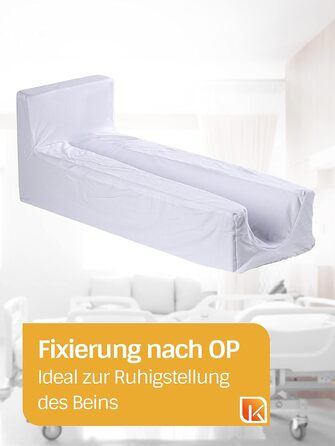Д-р Пауль Кох - Пінопластова стабілізуюча шина для ноги - Включає білий бавовняний чохол - Бічні краї для фіксації ноги - 75x30 см