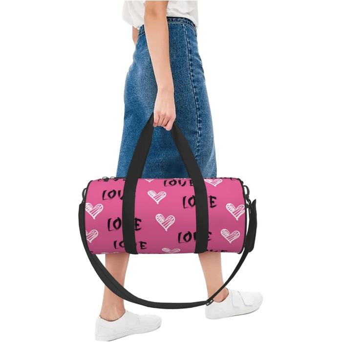Сумка-дорожня чоловіча Sketch Hearts Love, до Дня Святого Валентина, для вікендів, подорожей, спорту, спортивна сумка