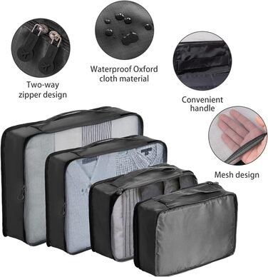 Організатор для валізи, пакувальні кубики для валізи Дорожні аксесуари Організатор для валізи Сумки для одягу Пакувальні кубики Ко